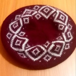 Vtg Rare Christian Dior Knitted Wool Beret